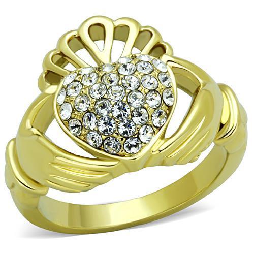 Mens Claddagh Ring Womens Claddagh Ring Gold Plated Stainless Steel -  Celtic Ring