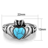 Mens Claddagh Ring -Turquoise Mens Claddagh Ring - Celtic Ring-Celtic Knot Ring-Clover Jewelry-Celtic Jewelry-Tree of Life Necklace-Irish Kilt
