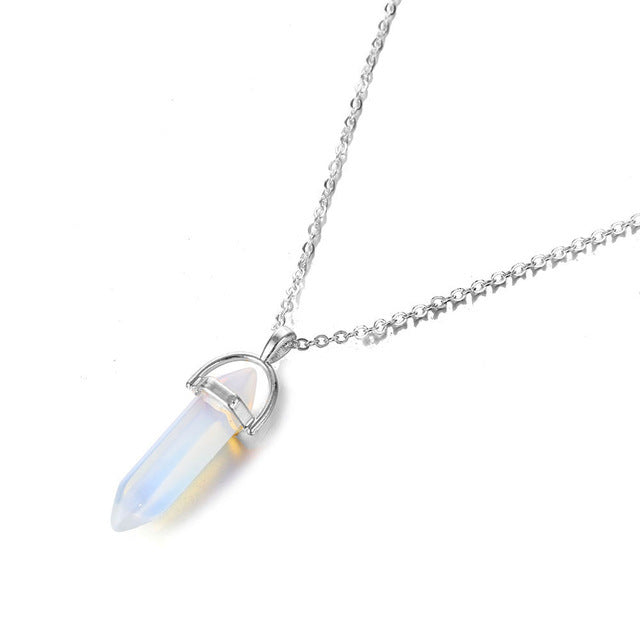 Chakra Necklace - Rose Quartz Chakra Necklace - Crystal Chakra Quartz Stone Pendant-tree of life necklace-celtic ring-clover jewelry-irish hat