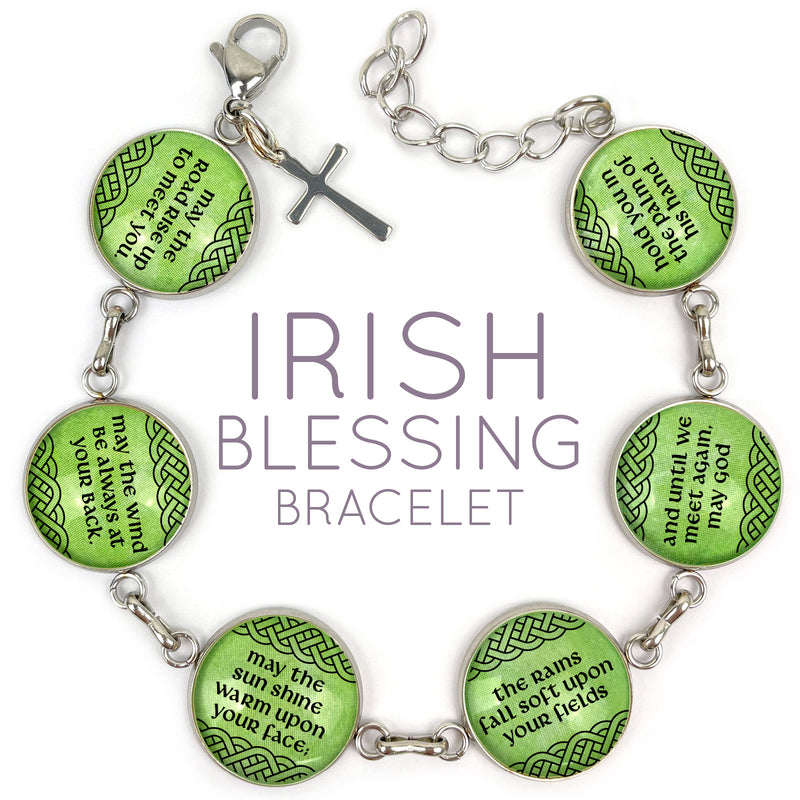 Irish Blessing Bracelet  Clover Bracelet - Clover Jewelry - Celtic Jewelry  Celtic Bracelet