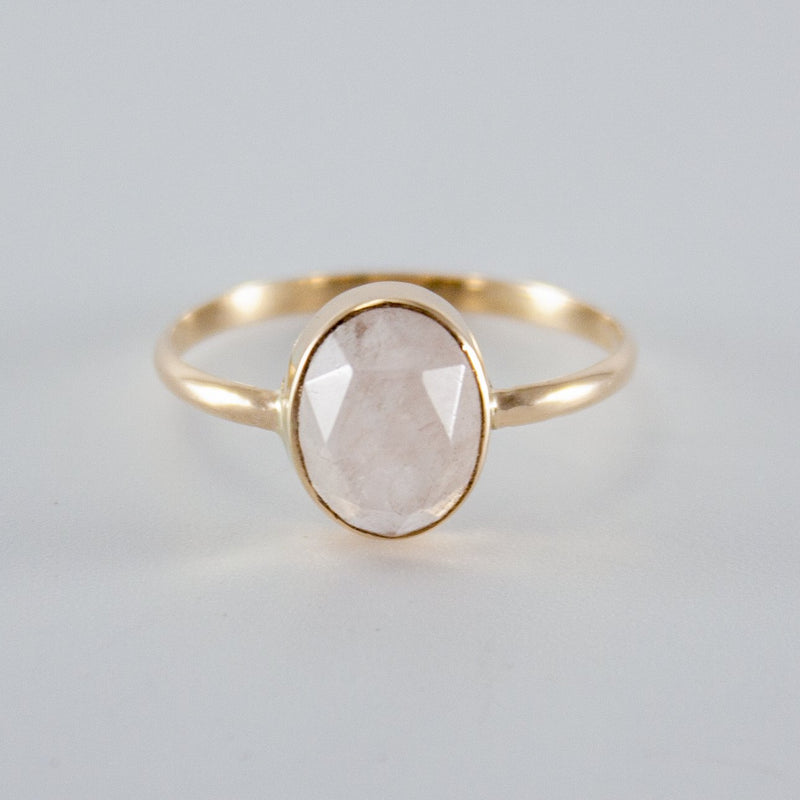 Rose Quartz Ring - Chakra Jewelry - Celtic Jewelry - 14K Gold Plated Rose Quartz Ring-clover jewelry-tree of life necklace-celtic ring